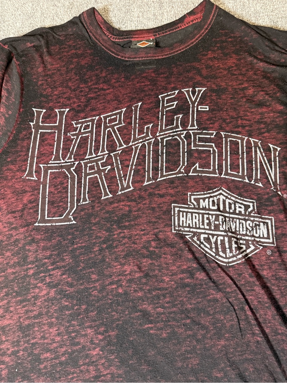 Harley-Davidson Men’s Black & Burgundy Ombré Logo Graphic Lightweight Men Small